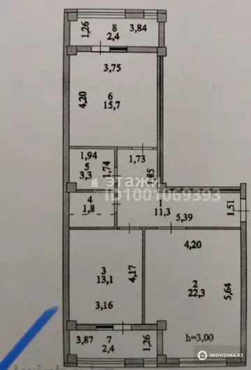 72 м², 2-комнатная квартира, этаж 4 из 8, 72 м², изображение - 4