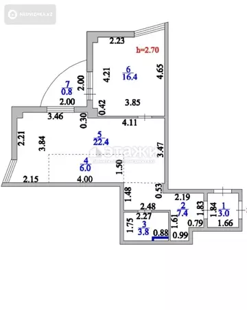 58.3 м², 2-комнатная квартира, этаж 12 из 21, 58 м², изображение - 7