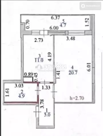 46.3 м², 1-комнатная квартира, этаж 2 из 14, 46 м², изображение - 7