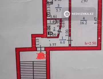 1-комнатная квартира, этаж 2 из 4, 31 м²
