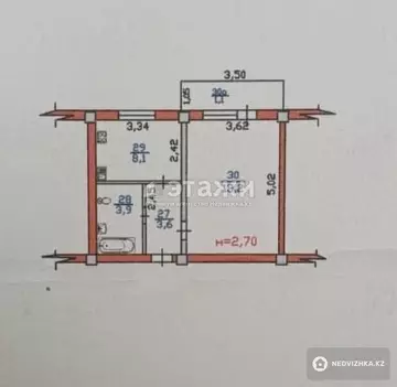 34.9 м², 1-комнатная квартира, этаж 2 из 5, 35 м², изображение - 8