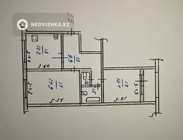 2-комнатная квартира, этаж 5 из 9, 60 м²