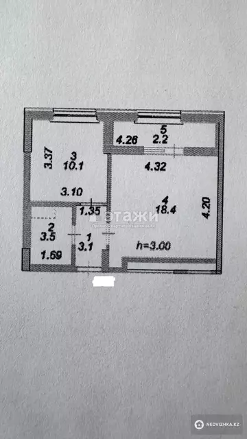 2-комнатная квартира, этаж 7 из 9, 38 м²