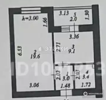 1-комнатная квартира, этаж 3 из 12, 37 м²