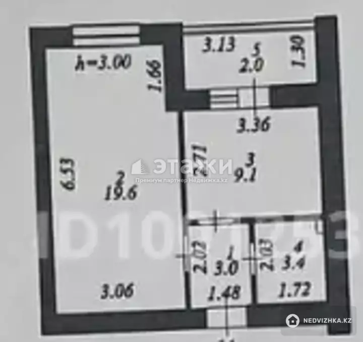 37.1 м², 1-комнатная квартира, этаж 3 из 12, 37 м², изображение - 1