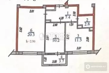 56 м², 2-комнатная квартира, этаж 3 из 3, 56 м², изображение - 27