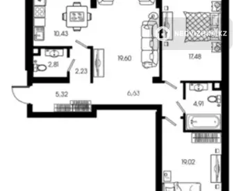 89.8 м², 3-комнатная квартира, этаж 1 из 12, 90 м², изображение - 7