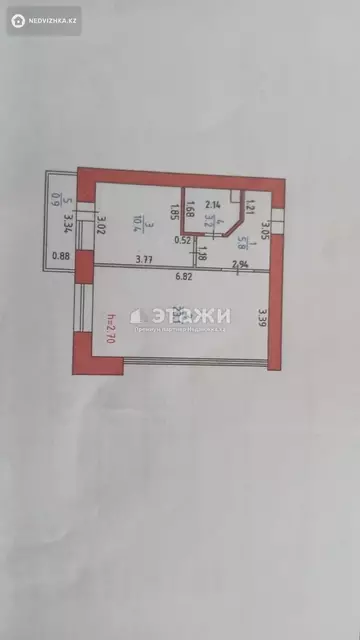 1-комнатная квартира, этаж 3 из 9, 43 м²