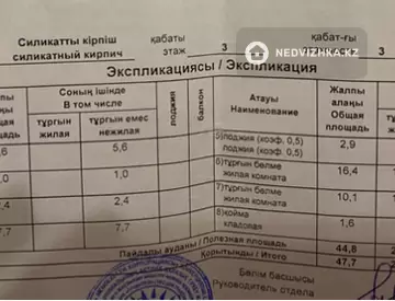 2-комнатная квартира, этаж 3 из 3, 48 м²