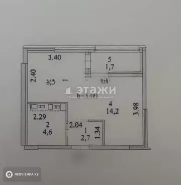 1-комнатная квартира, этаж 10 из 17, 32 м²