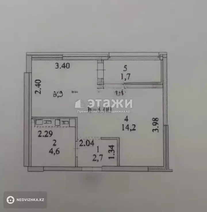 32 м², 1-комнатная квартира, этаж 10 из 17, 32 м², изображение - 1