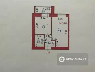 39 м², 2-комнатная квартира, этаж 12 из 12, 39 м², изображение - 5