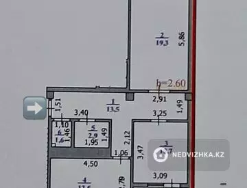62.3 м², 2-комнатная квартира, этаж 7 из 9, 62 м², изображение - 10