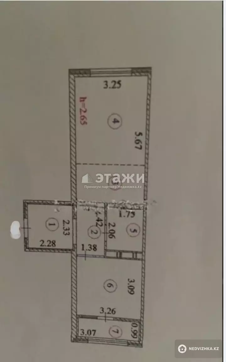 42 м², 2-комнатная квартира, этаж 12 из 17, 42 м², изображение - 1