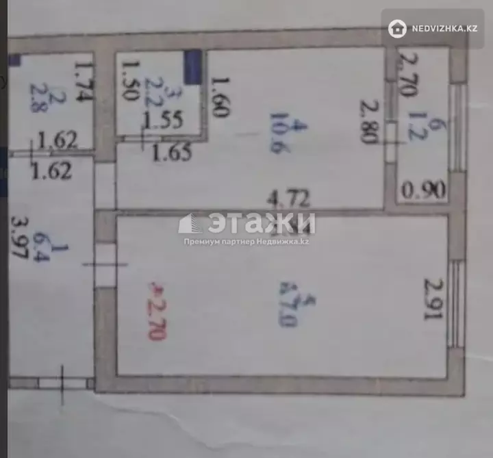 40.2 м², 1-комнатная квартира, этаж 3 из 3, 40 м², изображение - 1