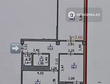 62.3 м², 2-комнатная квартира, этаж 7 из 9, 62 м², изображение - 13
