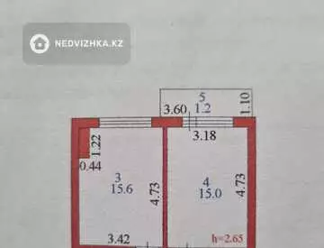 45 м², 1-комнатная квартира, этаж 9 из 9, 45 м², изображение - 3