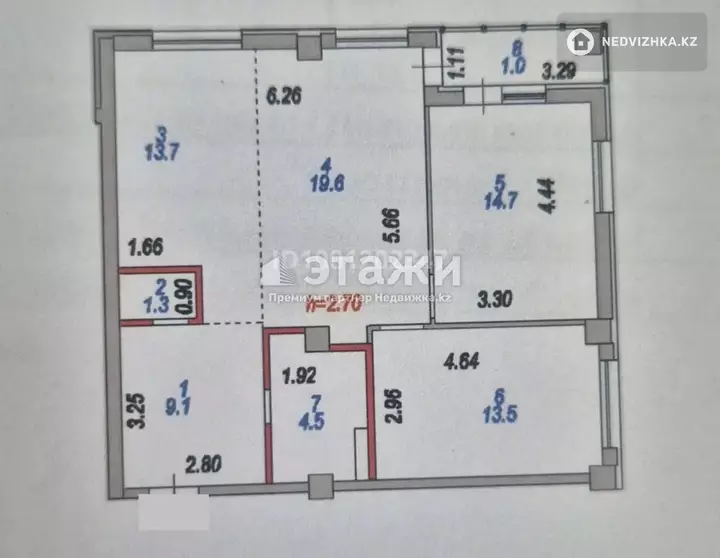 77.4 м², 3-комнатная квартира, этаж 2 из 24, 77 м², изображение - 1