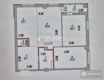 3-комнатная квартира, этаж 2 из 24, 77 м²
