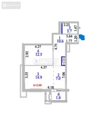 54 м², 2-комнатная квартира, этаж 10 из 15, 54 м², изображение - 19