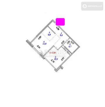2-комнатная квартира, этаж 16 из 17, 46 м²