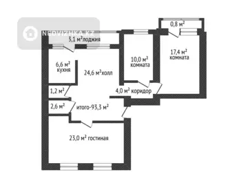 93.2 м², 4-комнатная квартира, этаж 3 из 5, 93 м², изображение - 13