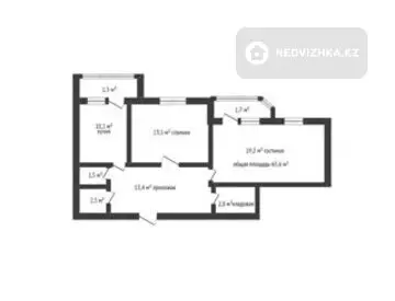 65.6 м², 2-комнатная квартира, этаж 6 из 9, 66 м², изображение - 10
