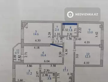 4-комнатная квартира, этаж 3 из 9, 100 м²