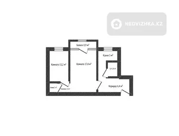 2-комнатная квартира, этаж 2 из 5, 46 м²