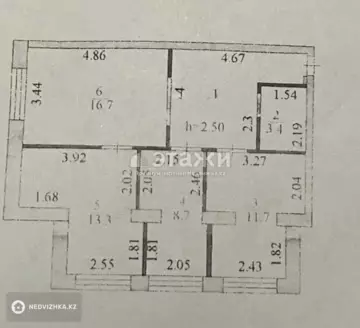 3-комнатная квартира, этаж 1 из 5, 66 м²