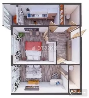 55 м², 1-комнатная квартира, этаж 1 из 10, 55 м², изображение - 2