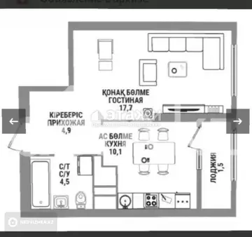 40 м², 2-комнатная квартира, этаж 13 из 16, 40 м², изображение - 6