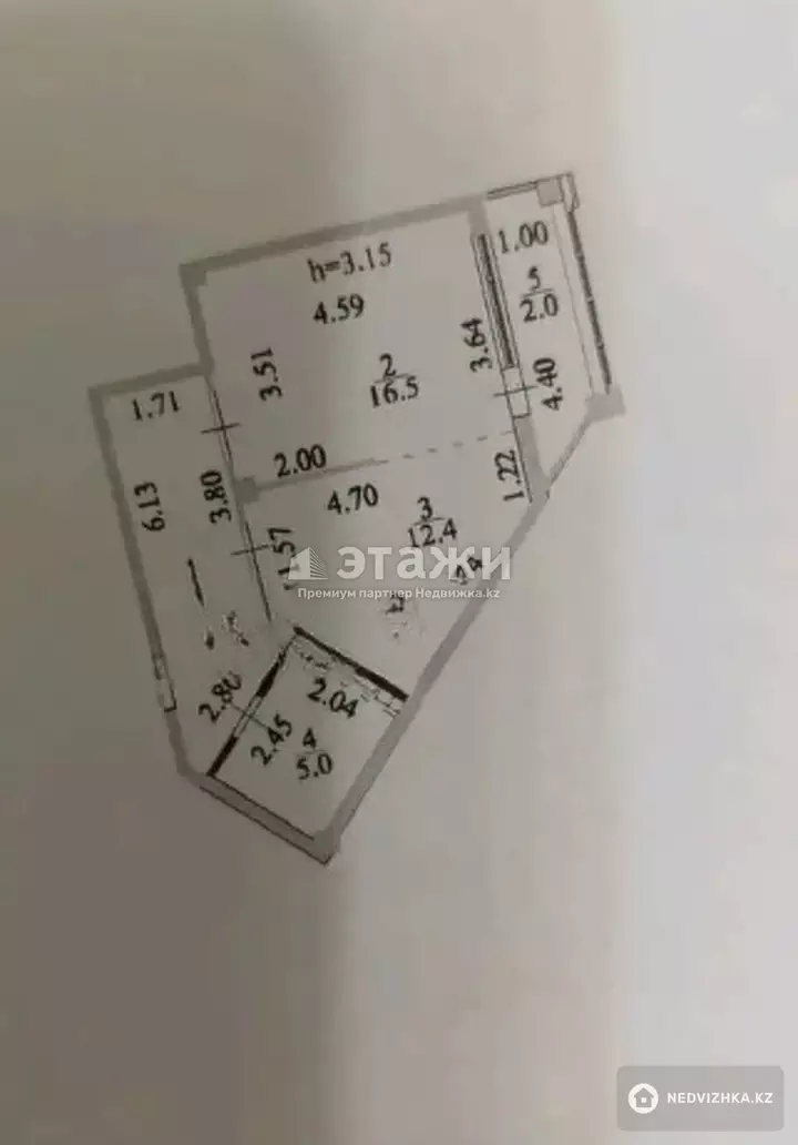 46 м², 1-комнатная квартира, этаж 7 из 8, 46 м², изображение - 1