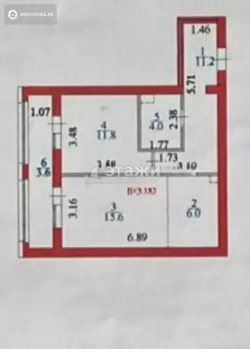 52.2 м², 2-комнатная квартира, этаж 9 из 9, 52 м², изображение - 7