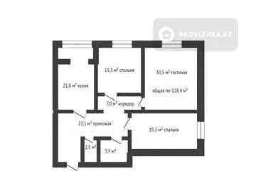 128.4 м², 3-комнатная квартира, этаж 4 из 5, 128 м², изображение - 18