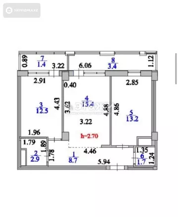 59.2 м², 2-комнатная квартира, этаж 7 из 20, 59 м², изображение - 14