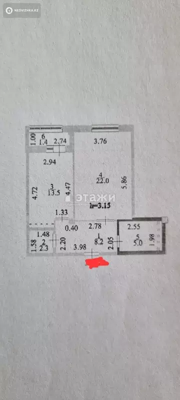 52.4 м², 1-комнатная квартира, этаж 7 из 8, 52 м², изображение - 9