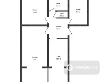 70 м², 3-комнатная квартира, этаж 5 из 5, 70 м², изображение - 13