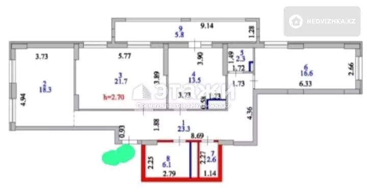 110 м², 3-комнатная квартира, этаж 4 из 21, 110 м², изображение - 1