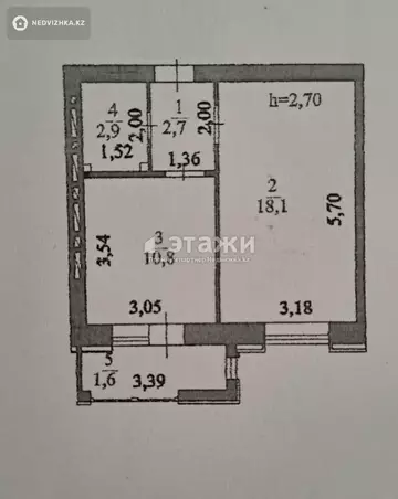 37 м², 1-комнатная квартира, этаж 2 из 10, 37 м², изображение - 10