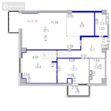 100 м², 3-комнатная квартира, этаж 10 из 12, 100 м², изображение - 12