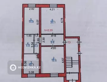 3-комнатная квартира, этаж 1 из 2, 83 м²
