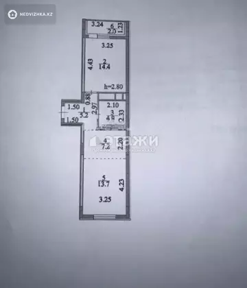 47.4 м², 2-комнатная квартира, этаж 7 из 8, 47 м², изображение - 8