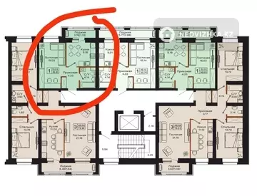 33.81 м², 1-комнатная квартира, этаж 3 из 9, 34 м², изображение - 1