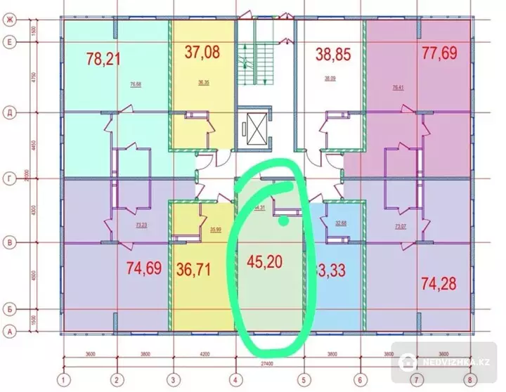 45.2 м², 1-комнатная квартира, этаж 4 из 9, 45 м², изображение - 1
