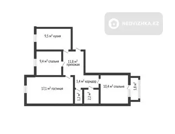 68 м², 3-комнатная квартира, этаж 2 из 9, 68 м², изображение - 8