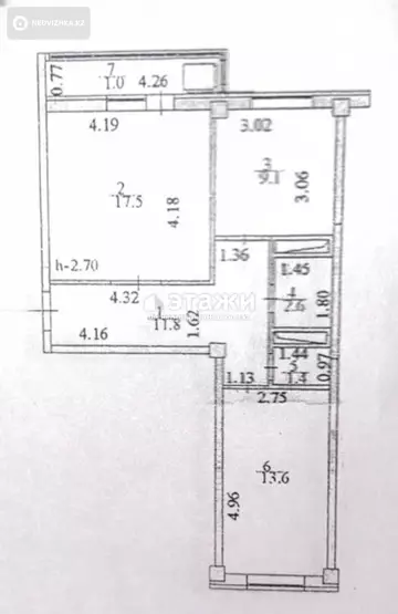 57 м², 2-комнатная квартира, этаж 8 из 8, 57 м², изображение - 6