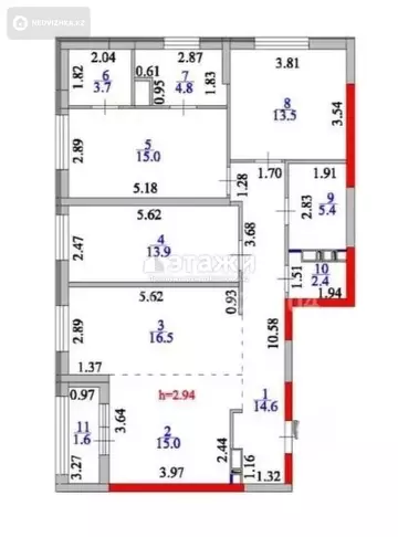 106 м², 4-комнатная квартира, этаж 7 из 14, 106 м², изображение - 13