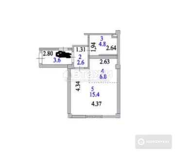 30.6 м², 1-комнатная квартира, этаж 9 из 12, 31 м², изображение - 8