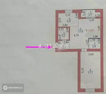 52.5 м², 2-комнатная квартира, этаж 2 из 5, 52 м², изображение - 17